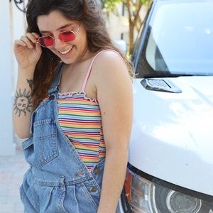 Cropped & Striped Rainbow Tank Top